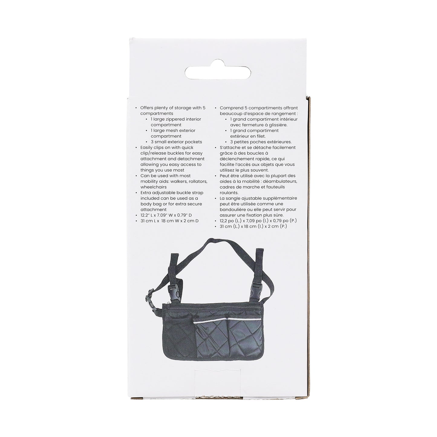 Mobility Utility Bag packaging back