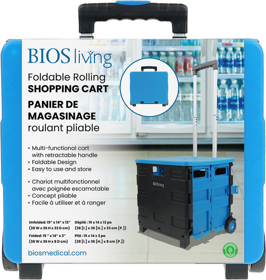 Panier de magasinage roulant pliable
