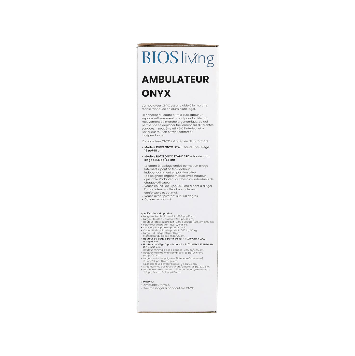 ONYX Rollator Packaging side 2
