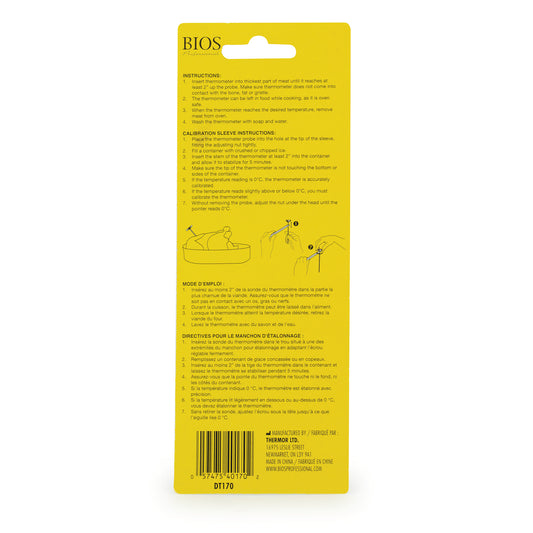 DT170 1" Dial Thermometer back of Retail Packaging