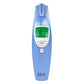 view of the fever thermometer with a green screen indicating there is no fever