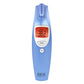 front view of the non contact forehead thermometer showing red screen as sign of fever