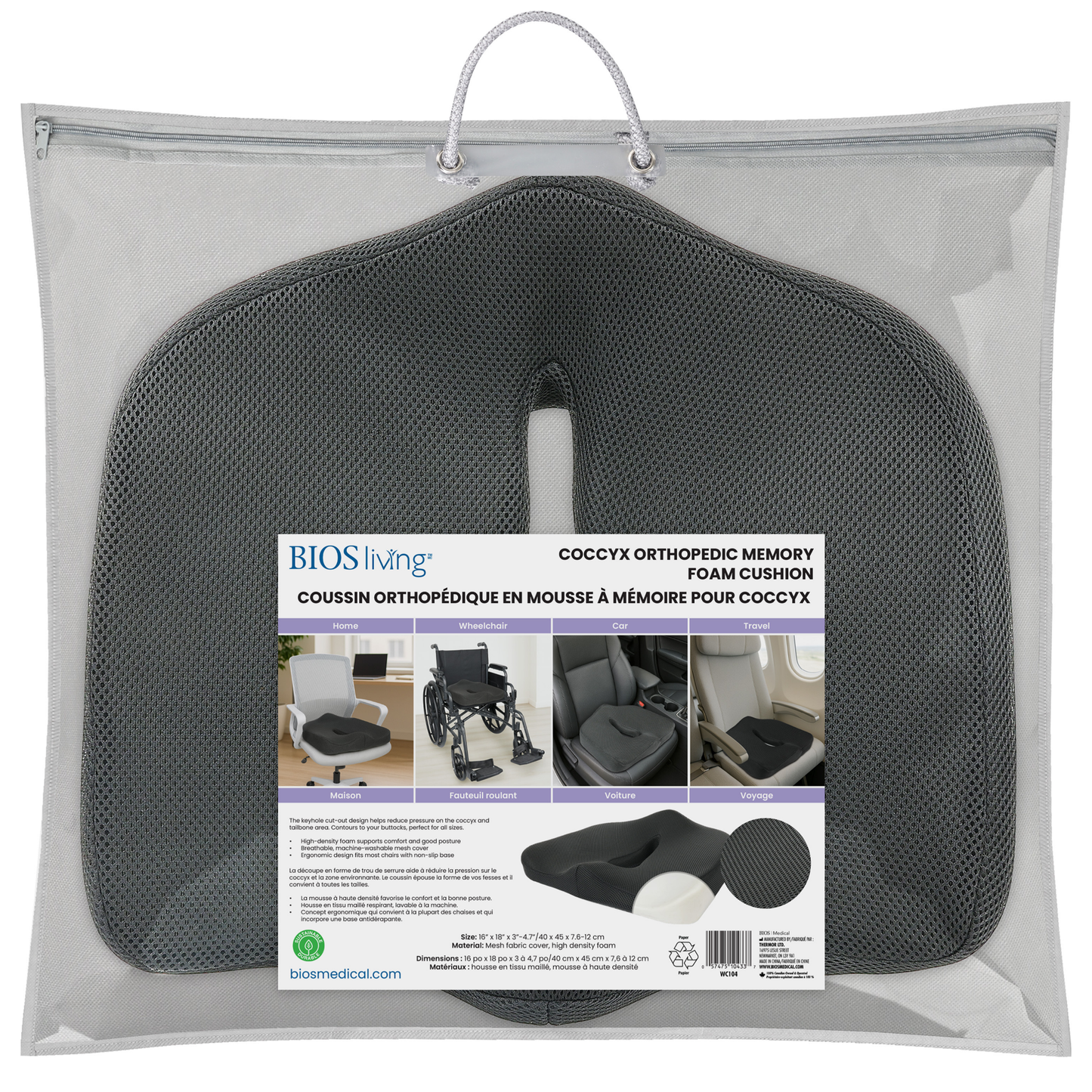 Coccyx Orthopedic Memory Foam Cushion