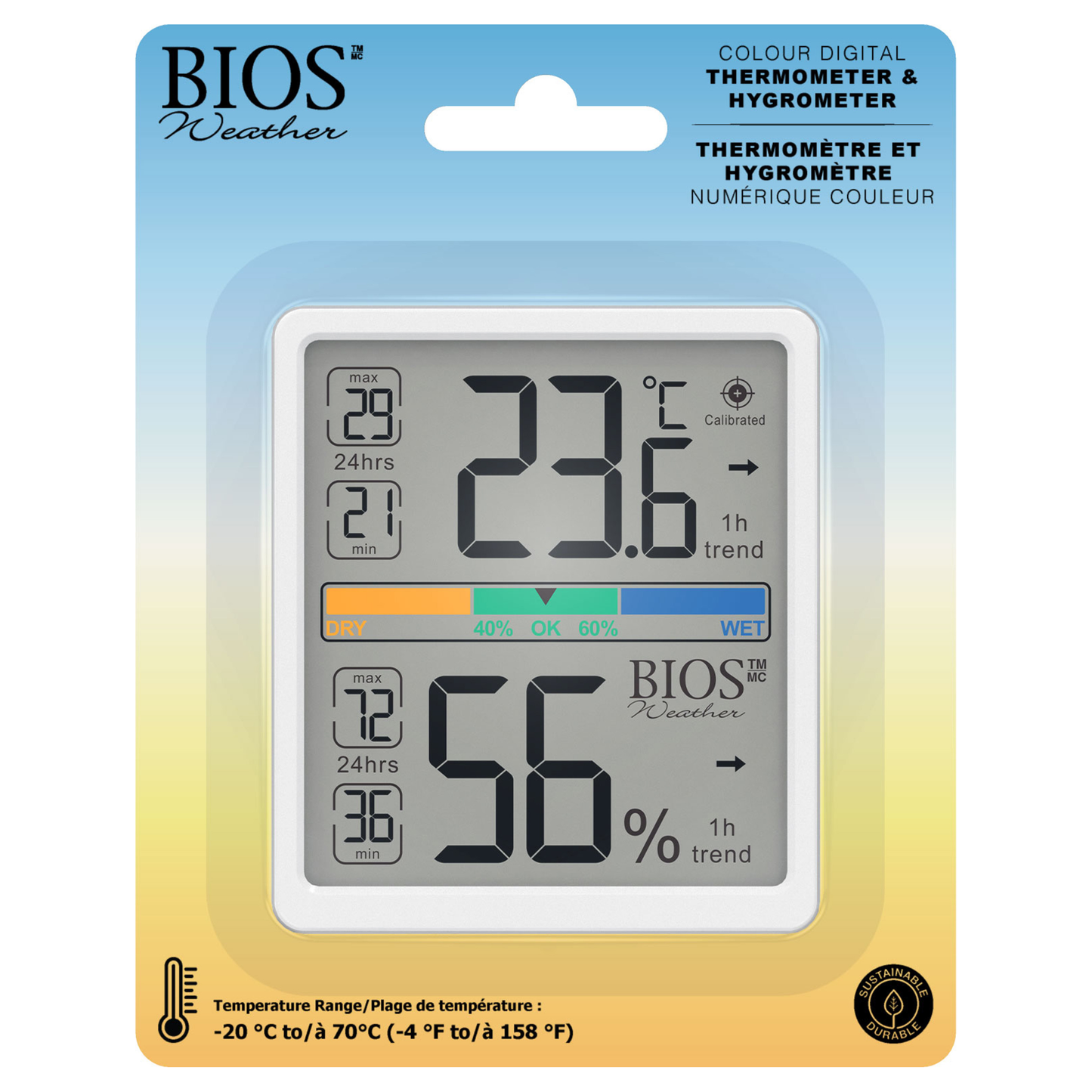 Colour Digital Thermometer & Hygrometer