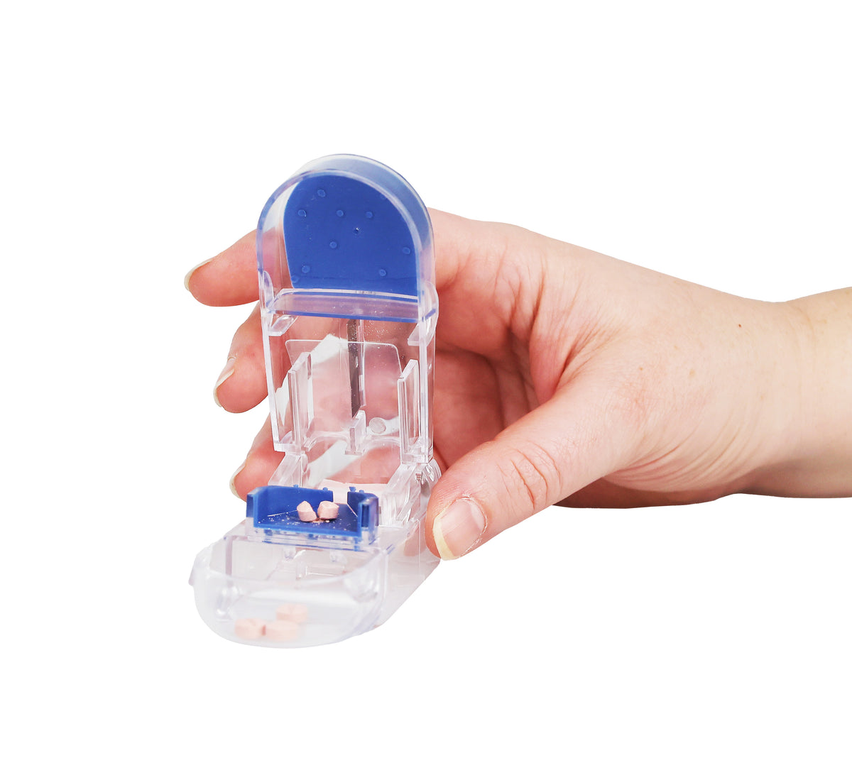 Deluxe Pill Splitter in use