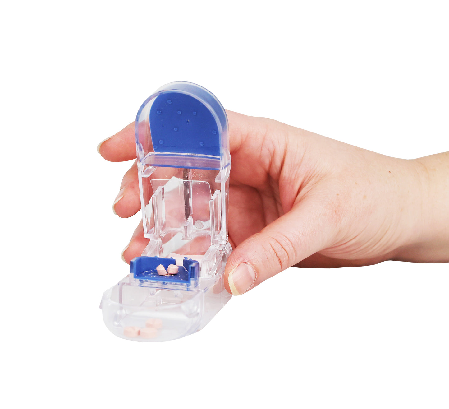 Deluxe Pill Splitter in use