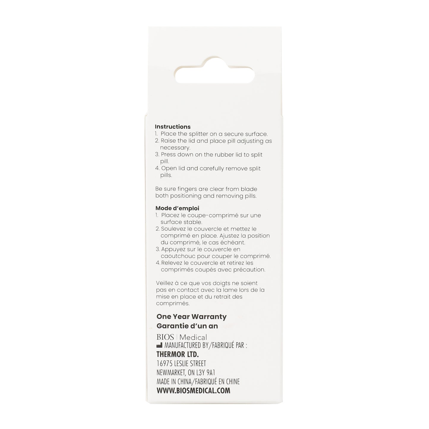 Deluxe Pill Splitter package back