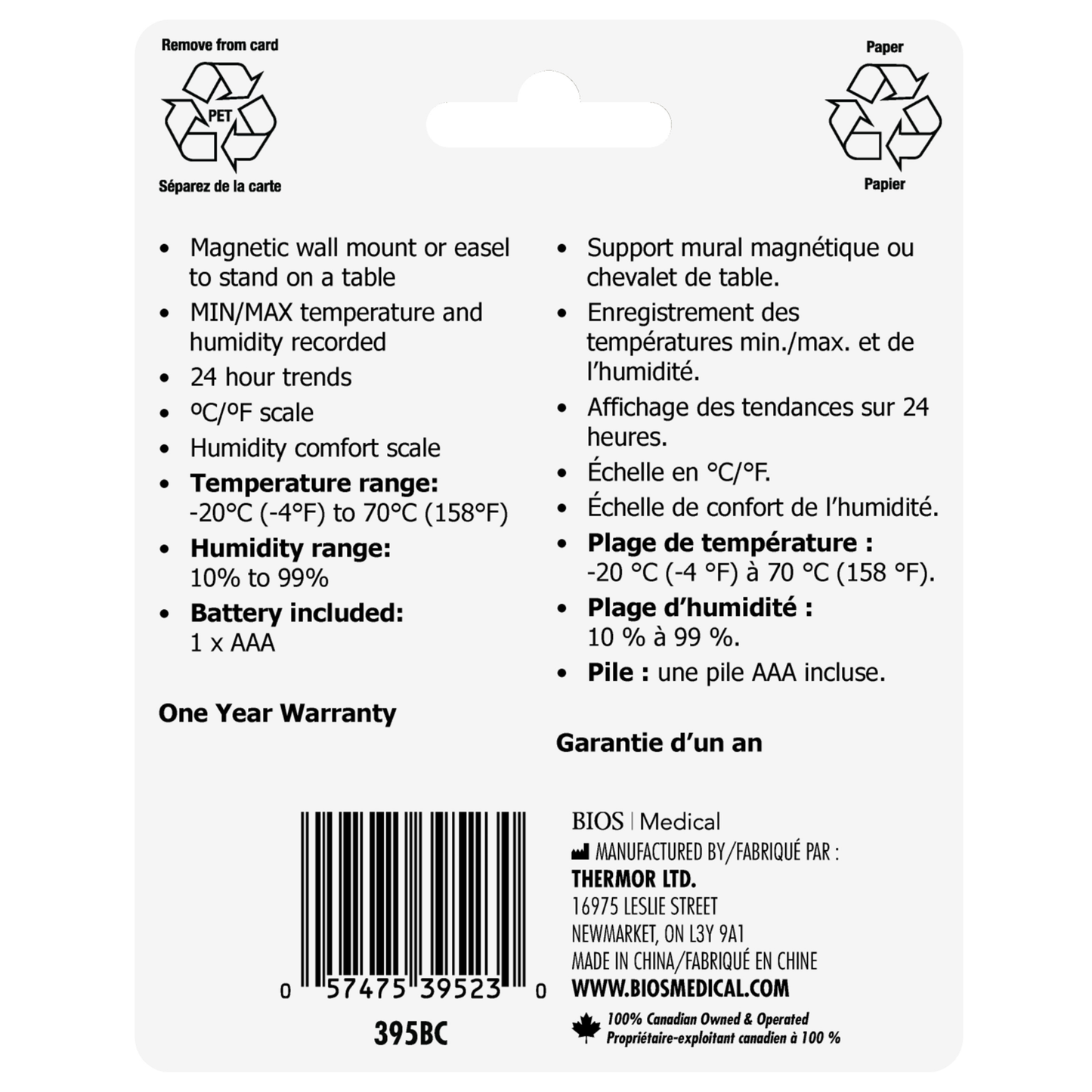 Colour Digital Thermometer & Hygrometer