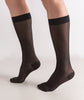 Women's Compression Knee Socks 20-30 mm Hg, Black Side Photo