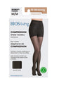 Women's Compression Pantyhose 15-32mm Hg, Black Front Packaging Photo