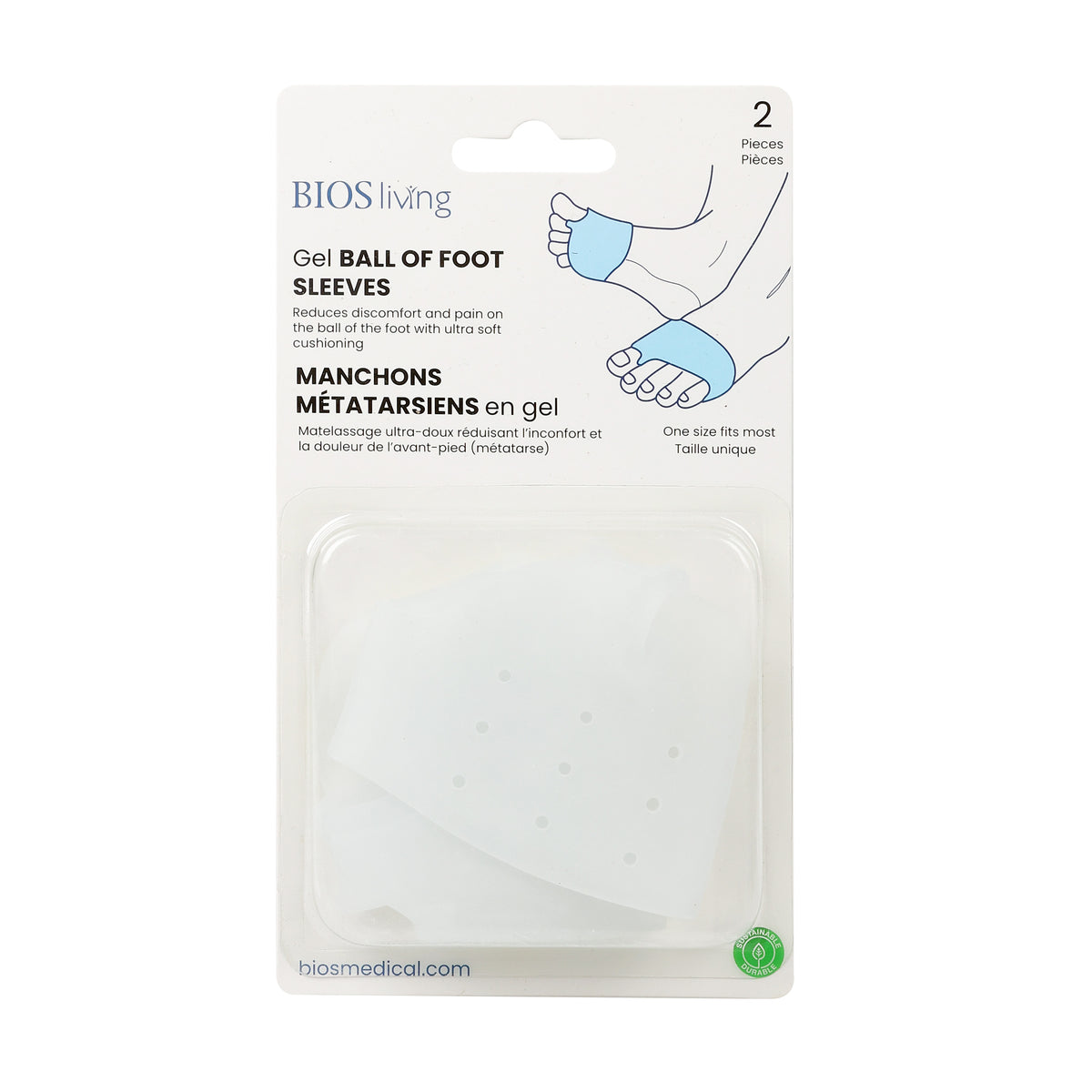 Gel Ball of Foot Sleeves package front