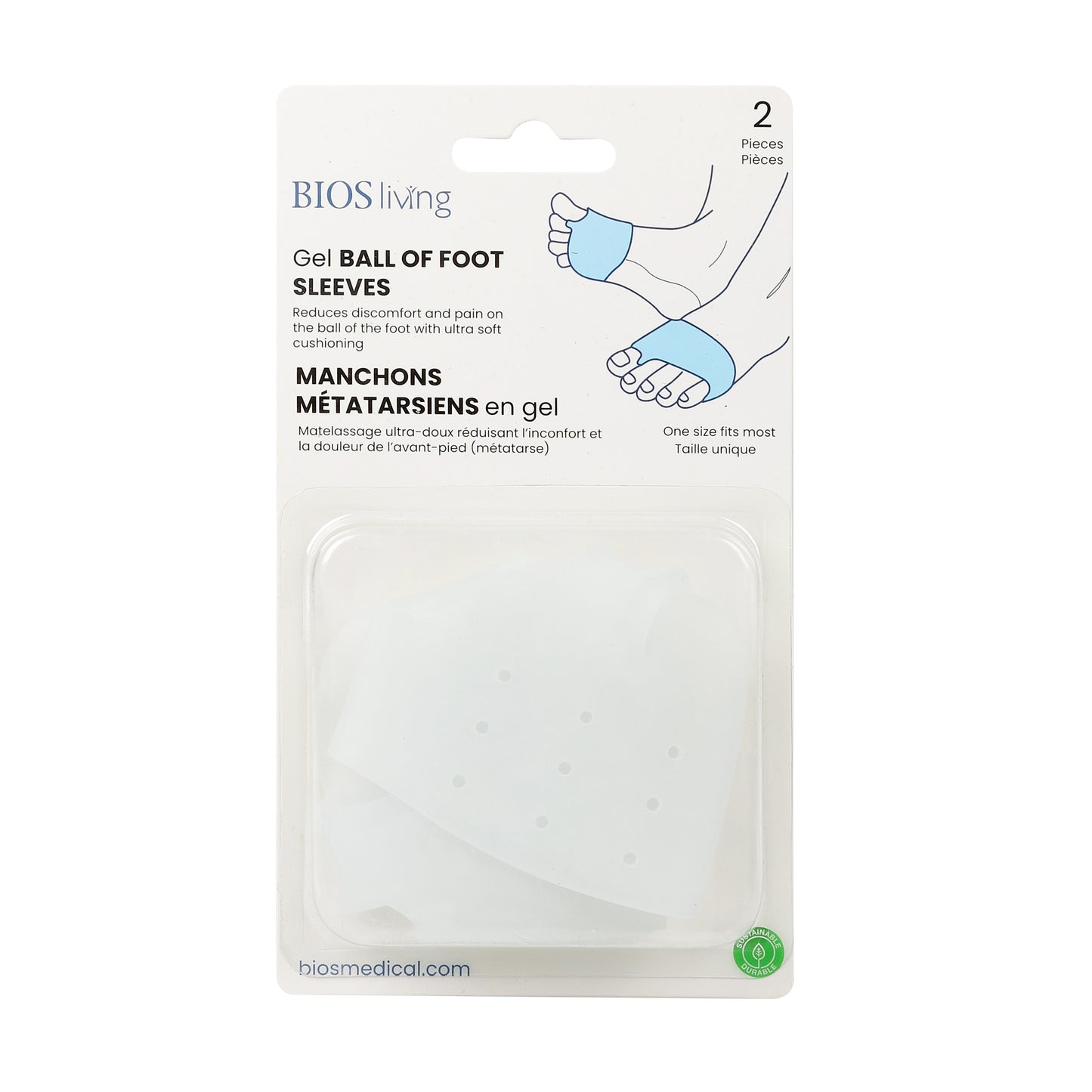 Gel Ball of Foot Sleeves package front