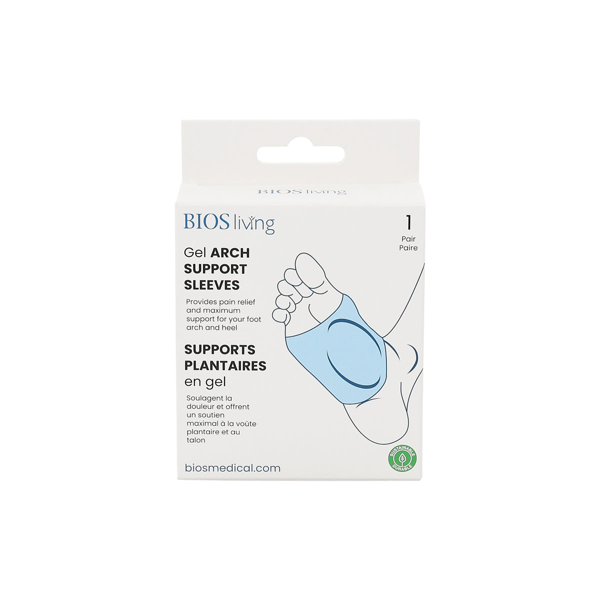 Gel Arch Support Sleeves package front