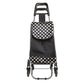 front view of the 3 wheels black polka dots shopping cart