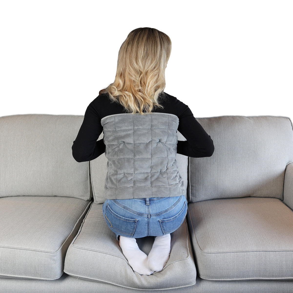 Weighted Heating Pad in use