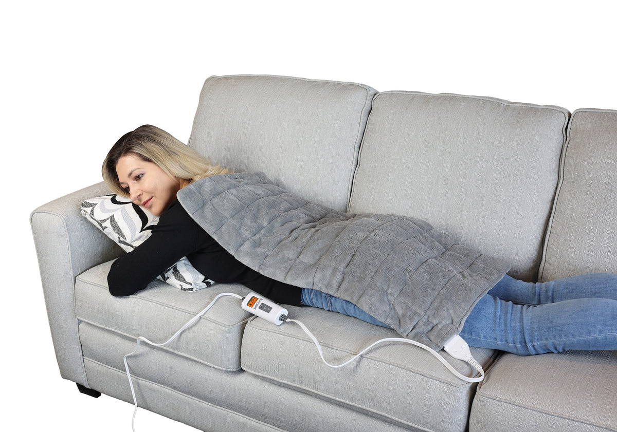 Weighted Heating Pad in use