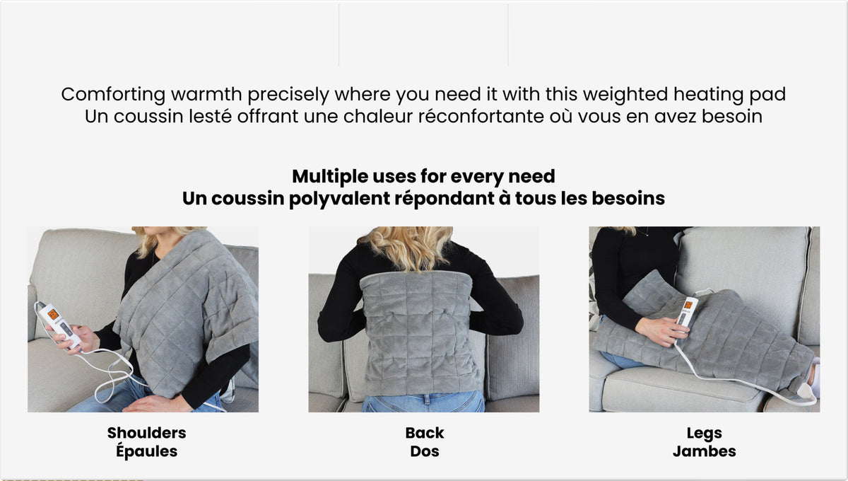 Weighted Heating Pad pkg back