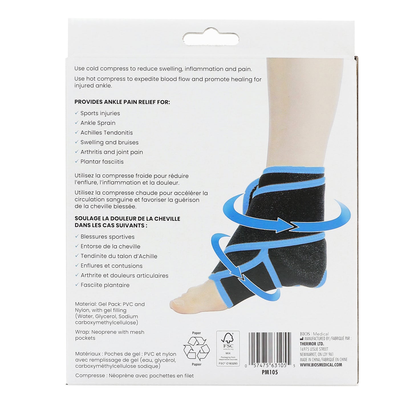Ankle Cold & Hot Wrap package back