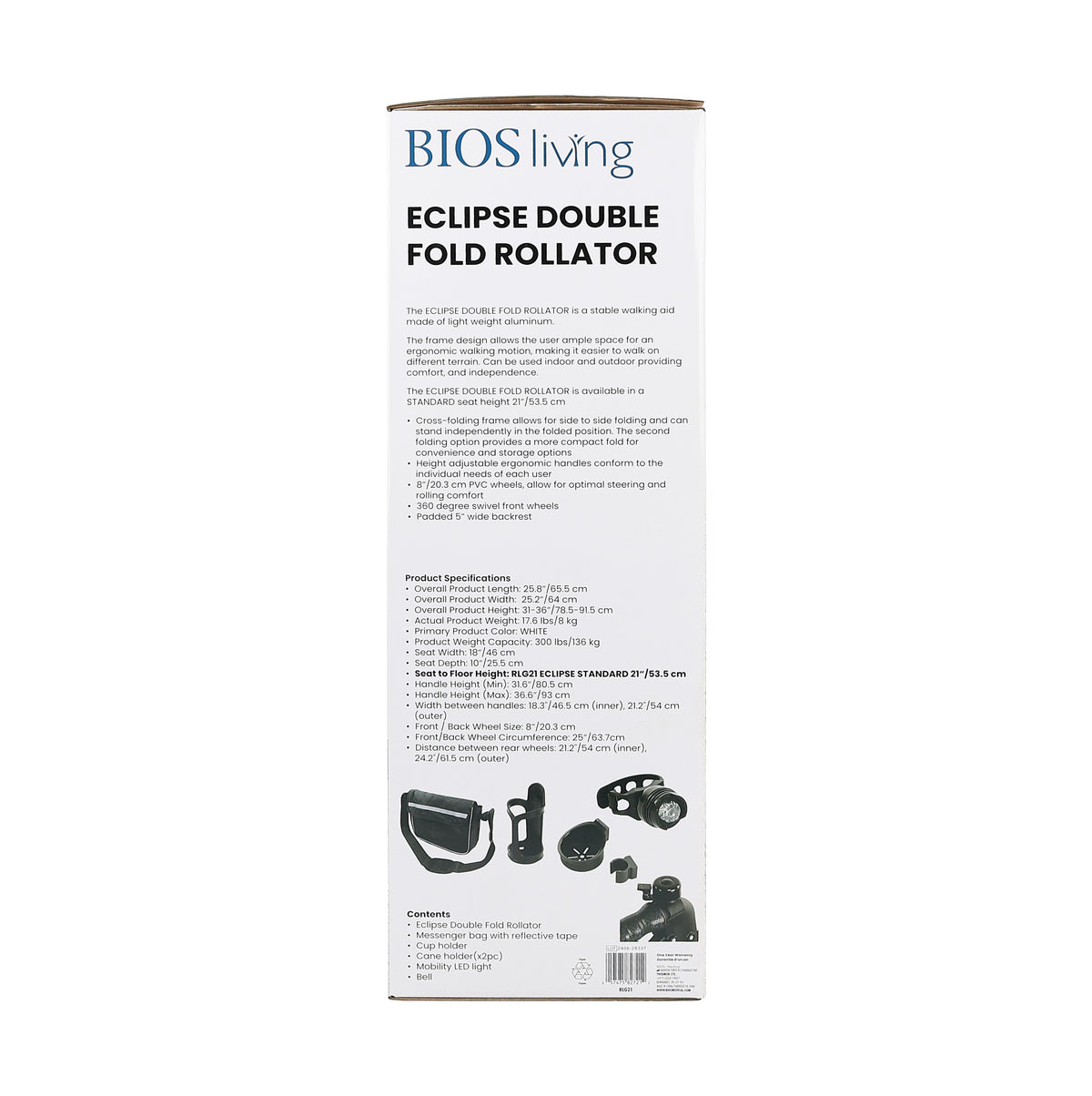 Eclipse Rollator packaging side 1