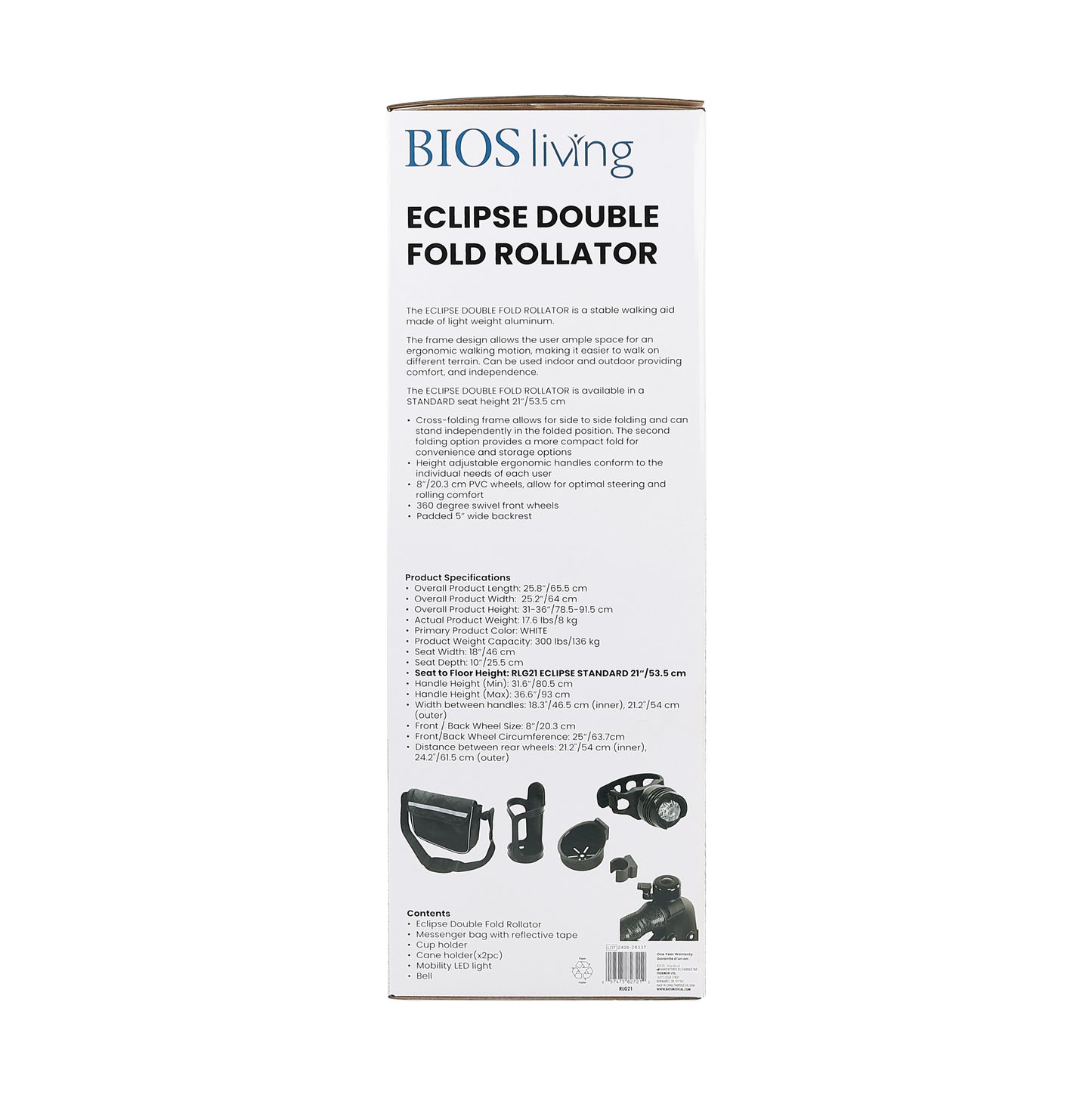 Eclipse Rollator packaging side 1