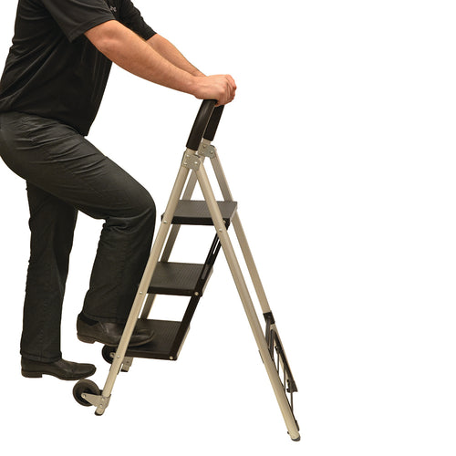 Step Stool Ladder with Trolley