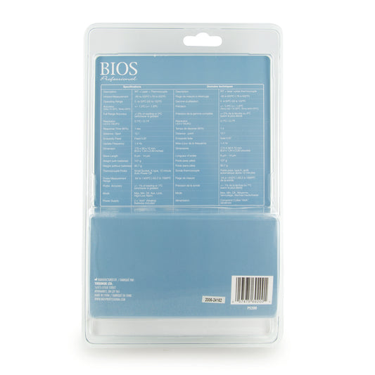 PS200 Professional Food Safety Thermometer back image of retail packaging