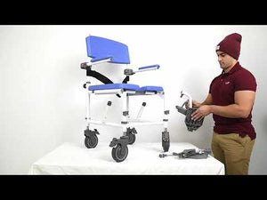22" / 56 cm Aluminum Shower & Commode Chair with 24"/60" cm rear wheels